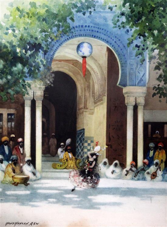 Hans Jacob Hansen RSW (1863-1947) A Dance for the Sultan 18 x 14in.